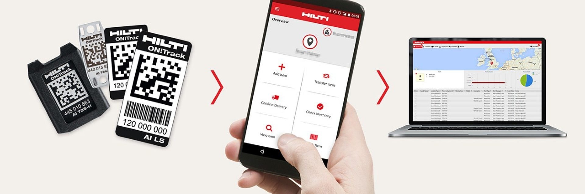 Hilti ON!Track asset management software