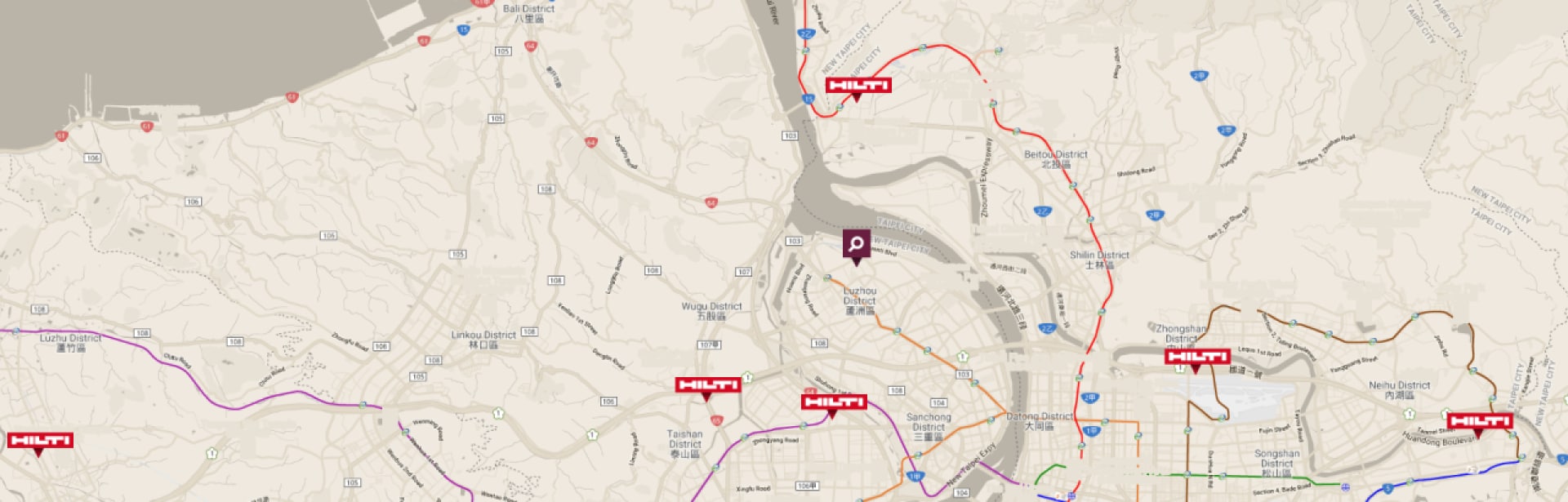 Hilti ship to pick up location map