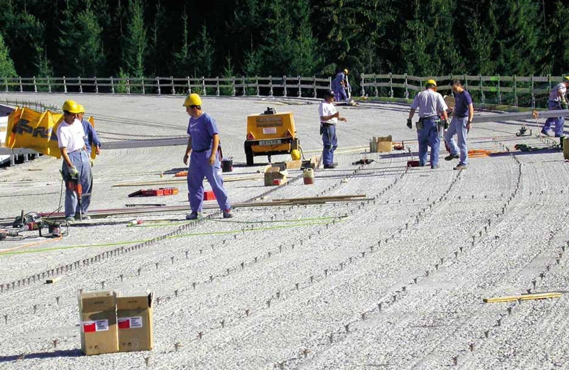 Hilti post installed rebar concrete overlay