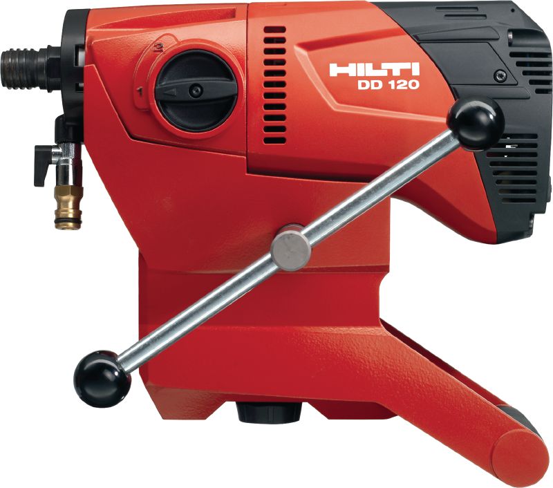 Image 1 of 5: DD 120 Core drill Extremely compact, light and mobile diamond coring machine for rig-based concrete coring from 16-162 mm (5/8 - 6-3/8) in diameter