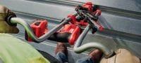 Go to slide 3 of 4: S-MD/MS M Self-drilling decking sidelap screws for SDT 9 Collated self-drilling screws for use with the SDT 9 stand-up handle for sidelap and frame fastening in decking Applications 2