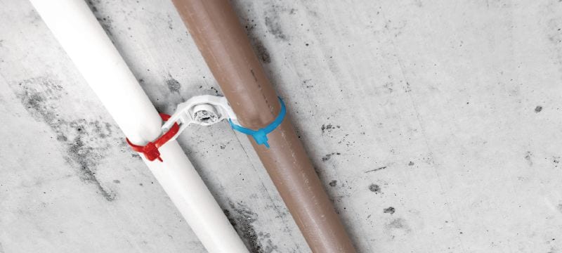 X-UCT-E MX 線纜緊固帶安裝 可搭配排釘使用的塑膠通用線纜/導管緊固帶支架 應用 1
