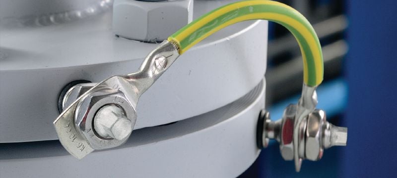 水電連接件 S-BT-ER 高度腐蝕環境中，對鋼材電氣連接的螺紋旋入式螺柱 (不鏽鋼、公制螺紋) 應用 1