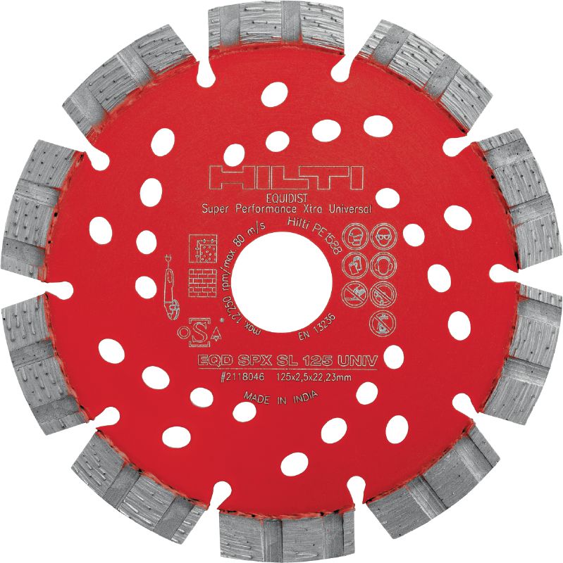 SPX-SL 通用鑽石鋸片 極致鑽石刀片搭載 Equidist 技術，適用於不同底材開坑作業