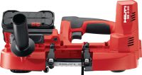 Go to slide 2 of 4: SB 4-22 Portable band saw Cordless portable band saw inc. 14/18 TPI blade for precise, low-noise, low-spark cuts through metal up to 63.5 mm│2-1/2” cutting depth (Nuron battery platform)