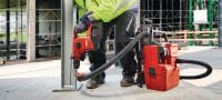 Go to slide 2 of 4: VC 4LX-22 T8 cordless L-Class dust extractor Compact and powerful cordless dust extractor with optional backpack for connection with power tools and jobsite clean ups (wet & dry), 8l (2 gallon) tank (Nuron battery) Applications 1