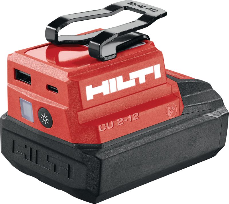 Image 2 of 3: CU 2-12 USB charging adapter USB charging adapter for Hilti 12V batteries to charge tablets, phones and other devices with USB-C or USB-A ports