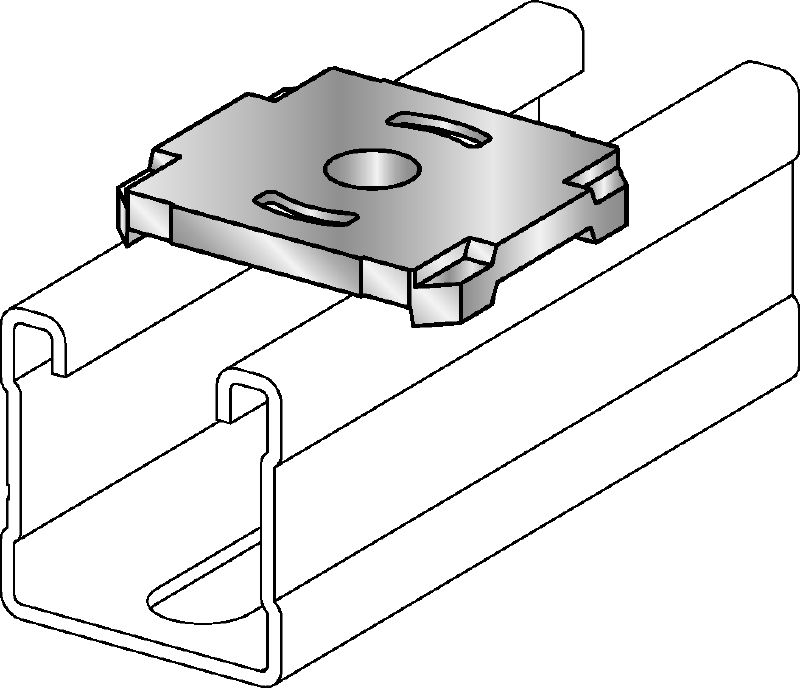Image 1 of 2: MQZ-L Bored plate Galvanized bored plate for fire-tested trapeze assembly and anchoring