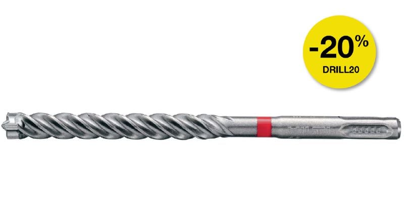 Image 1 of 11: TE-CX (SDS Plus) Metric hammer drill bit Ultimate SDS Plus (TE-C) hammer drill bit for anchor drilling into reinforced concrete (metric)