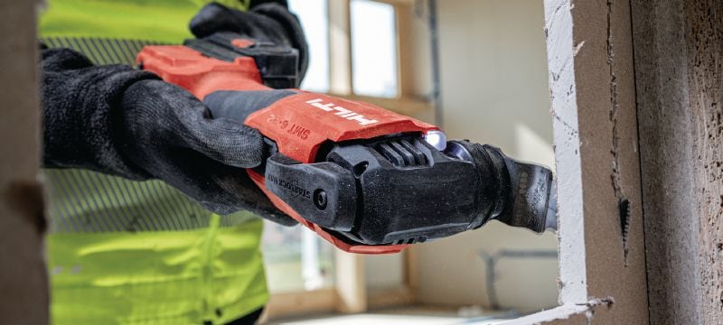 Image 2 of 6: Cordless oscillating multitool SMT 6-22 Powerful cordless multitool with a StarlockMax interface, AVR and an oscillating angle of 4° Applications 1