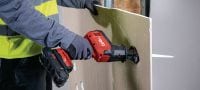 Go to slide 4 of 9: SR 4-22 One-handed reciprocating saw Compact and light cordless one-handed brushless reciprocating saw for everyday demolition and fast, precise cutting (Nuron battery platform) Applications 3