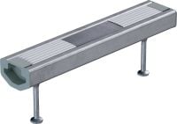 Go to slide 3 of 10: Standard HAC-V Anchor channel Cast-in anchor channels with upgraded load capacity and multiple embedment depths for economical fastening of curtain wall façades