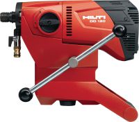Slide 1 of 5 (selected): DD 120 Core drill Extremely compact, light and mobile diamond coring machine for rig-based concrete coring from 16-162 mm (5/8 - 6-3/8) in diameter