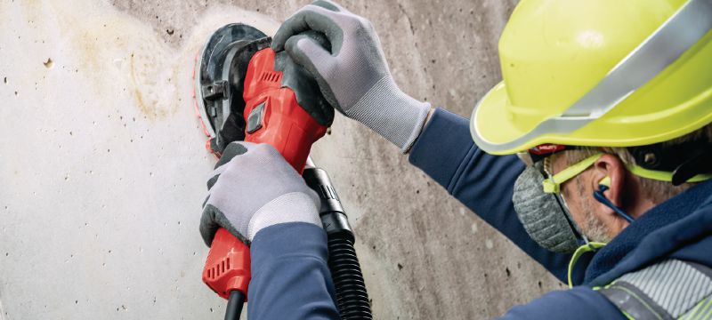 DGH 130 混凝土砂輪機 適用於牆面打磨及拋光處理的混凝土研磨器 應用 1