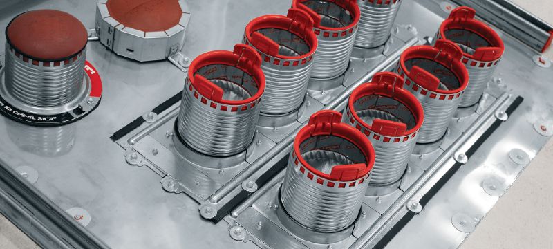Image 7 of 8: CFS-COS Firestop composite sheet Thin stainless steel firestop composite sheet ideal for sealing large openings Applications 1