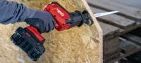 Go to slide 6 of 9: SR 4-22 One-handed reciprocating saw Compact and light cordless one-handed brushless reciprocating saw for everyday demolition and fast, precise cutting (Nuron battery platform) Applications 5