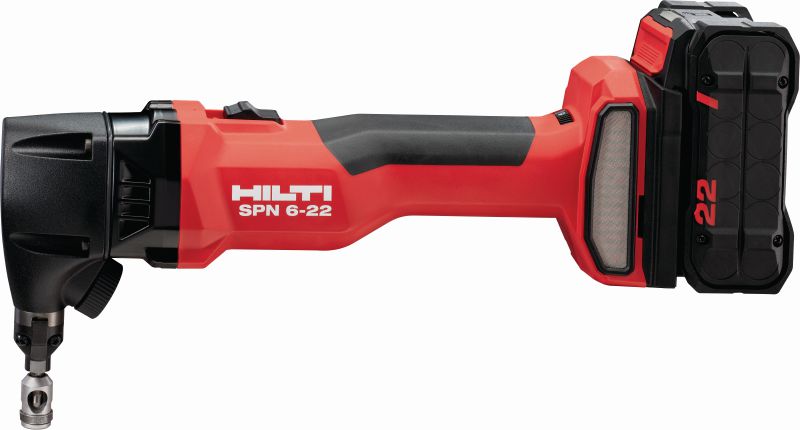 SPN 6-22 CN 充電式切片機 高效能的充電式切片機，適用於切割金屬板和型材，速度更快，變形最小 (Nuron 電池充電座)