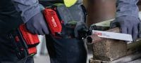 Go to slide 7 of 9: SR 4-22 One-handed reciprocating saw Compact and light cordless one-handed brushless reciprocating saw for everyday demolition and fast, precise cutting (Nuron battery platform) Applications 6
