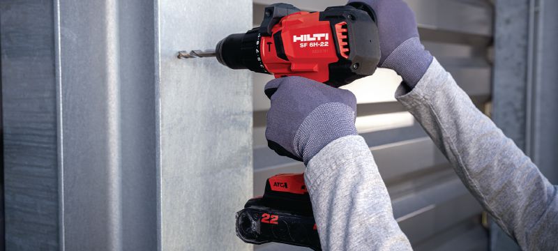 Image 4 of 5: SF 6H-22 Cordless hammer drill driver Power-class hammer drill driver with Active Torque Control and advanced ergonomics for universal drilling and driving on wood, metal and masonry (Nuron battery platform) Applications 1