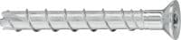 HUS3-C 螺絲錨栓 終極性能的螺紋錨栓，適用於混凝土進行更快速、永久及臨時性緊固工作 (碳鋼、沉頭)