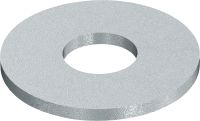 Slide 1 of 1 (selected): Flat washer (ISO 7094) Flat washer with ISO 7094 for use in timber construction