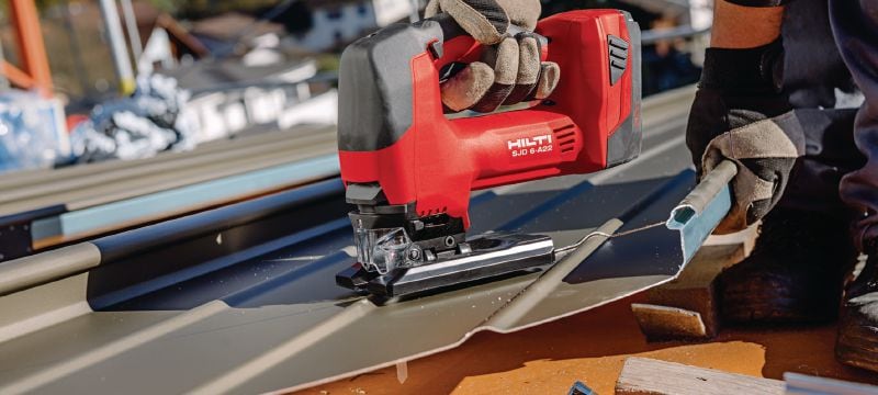 SJD 6-A22 Cordless jig saw Powerful 22V cordless jigsaw with top D-handle for a comfortable grip and superior control during curved cuts Applications 1