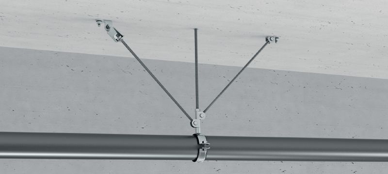 MT-S-CH 抗震鉸鏈 鍍鋅預組裝螺桿支撐連接件提供更高負載力，適用於固定至基材 應用 1