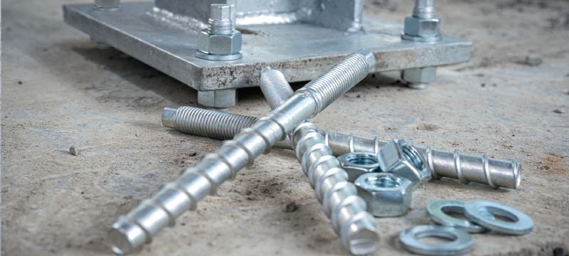 HUS4-A Screw anchor High-performing threaded head screw anchor for fastening to concrete and masonry (carbon steel) Applications 1