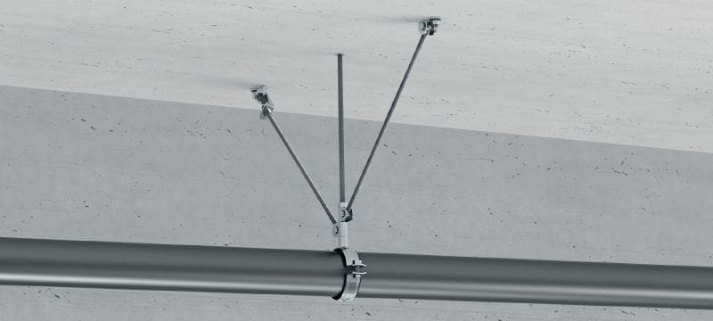 MT-S-CH 抗震鉸鏈 鍍鋅預組裝螺桿支撐連接件提供更高負載力，適用於固定至基材 應用 1