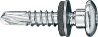 Slide 1 of 1 (selected): S-MD 33 PS Self-drilling metal screws Self-drilling pan head screw (A2 stainless steel) with 12 mm washer for medium-thick metal-to-metal fastenings (up to 6.0 mm)