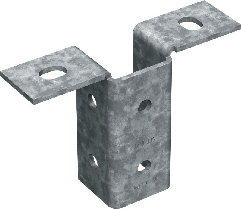 MT-B-T OC 輕型底板 適用於在低污染室外環境中，將輕型支撐槽鋼結構錨固至混凝土或鋼材的底座連接器