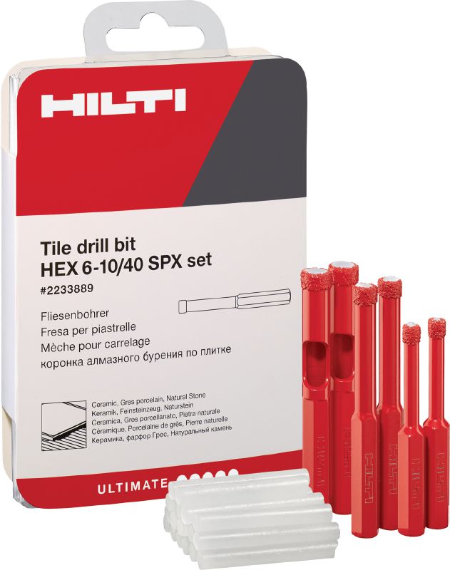 Tile drill bit HEX 6-10/40 SPX 組 