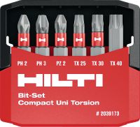Slide 1 of 1 (selected): S-BS (T) Torsion bit sets Professional-performance set of screwdriver bits with torsion zone for soft joint applications
