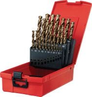 Go to slide 2 of 2: HSS-Co Cobalt drill bit set Set of ultimate HSS cobalt drill bits for drilling small holes into steel and stainless steel ≤1100 N/mm², compliant with DIN 338 / 340