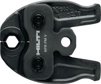 Slide 1 of 2 (selected): NPR PM V Pipe press jaw Press jaws for V profile press fittings up to 35 mm. Compatible with Hilti NPR 19-A pipe press tool