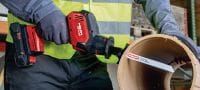Go to slide 8 of 9: SR 4-22 One-handed reciprocating saw Compact and light cordless one-handed brushless reciprocating saw for everyday demolition and fast, precise cutting (Nuron battery platform) Applications 7