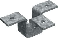 MT-C-T 3D/3 OC 二維連接件 適用於在 3D 結構中連接四個支撐槽鋼的三維結構安裝，適用於低污染室外環境