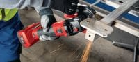 Go to slide 10 of 13: AG 4S-A22 (100) Cordless angle grinder 22V cordless angle grinder with electronic speed control and brushless motor for everyday cutting and grinding with discs up to 100 mm Applications 3