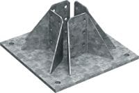 MT-B-GL O4 OC 重型底板 適用於在低污染室外環境中將 3D、重型 MT-90 方鋼結構錨固至混凝土的底座連接件