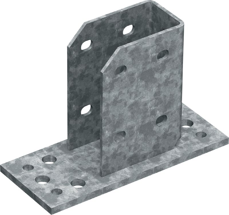 MT-B-GS T OC 方鋼底板 適用於在低污染室外環境中將 MT-70 和 MT-80 方鋼結構錨固至混凝土及鋼材的底座連接件
