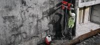 Go to slide 4 of 4: DD 160-22 Cordless core drill Compact and powerful cordless coring machine for rig-based diamond coring from 52-162 mm (2 - 6-3/8) in diameter (Nuron battery platform) Applications 2