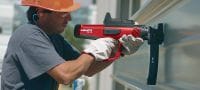 Go to slide 4 of 4: DX 76 Powder-actuated tool Semi-automatic, high-productivity, powder-actuated nailer for fastening metal decks Applications 3