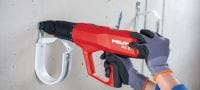 Go to slide 12 of 13: DX 6-F8 Powder-actuated nailer Fully automatic, highly versatile powder-actuated nailer for single fasteners Applications 10