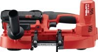 Slide 1 of 4 (selected): SB 4-22 Portable band saw Cordless portable band saw inc. 14/18 TPI blade for precise, low-noise, low-spark cuts through metal up to 63.5 mm│2-1/2” cutting depth (Nuron battery platform)