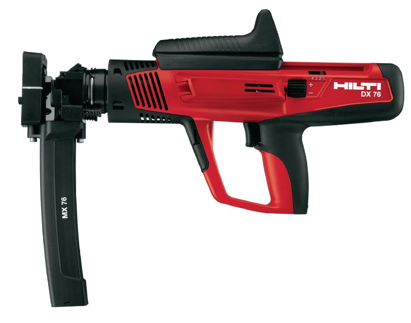 DX 76 Powder-actuated tool Semi-automatic, high-productivity, powder-actuated nailer for fastening metal decks