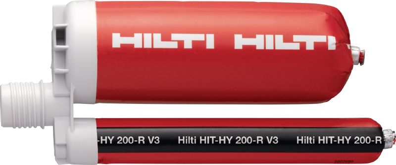 HIT-HY 200-R V3 化學錨栓 終極性能的注射式化學藥劑，通過認證，適用於後加鋼筋安裝及進行結構底板錨固