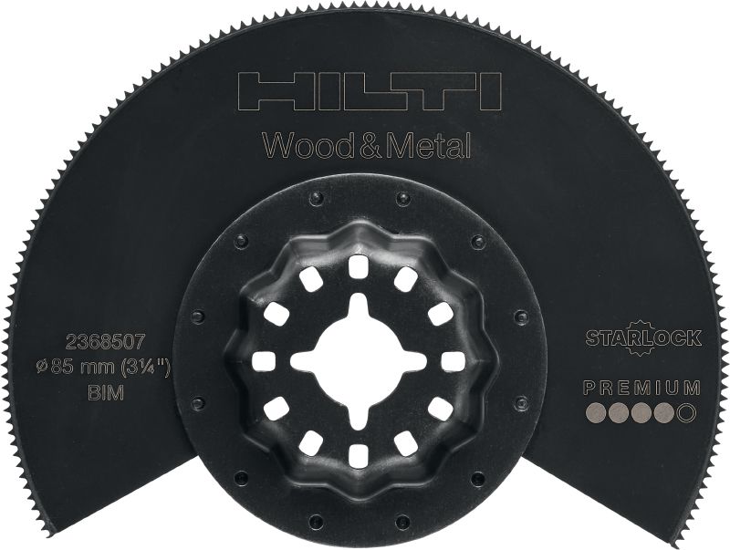 多功能工具鋸片 擺動多功能工具鋸片連接零件，適用於鋸穿木材或漿料與灌漿