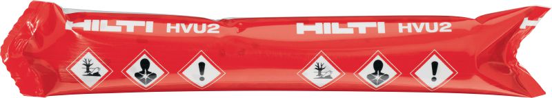 HVU2 Anchor capsule Ultimate-performance foil adhesive capsule for heavy-duty anchoring in concrete with Hilti chiseled tip HAS-U rods (sold separately).