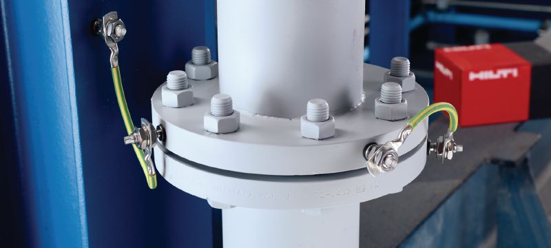 水電連接件 S-BT-ER 高度腐蝕環境中，對鋼材電氣連接的螺紋旋入式螺柱 (不鏽鋼、公制螺紋) 應用 1
