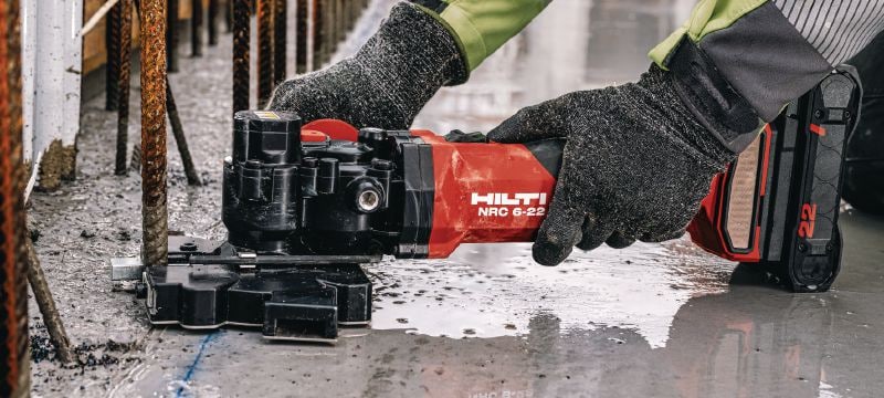 Image 2 of 7: NRC 6-22 Cordless rebar cutter Cordless rebar flush cutter for low spark cold cutting threaded rods and (25mm / #8) rebar (Nuron battery platform) Applications 1